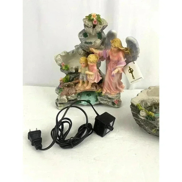 Montefiori Collection Figurine Angel Guarding Children Religious Water Fountain - Picture 13 of 16
